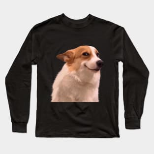 Sly smiling dog meme Long Sleeve T-Shirt